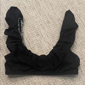 Maaji Black Ruffle Reversible Bikini Top